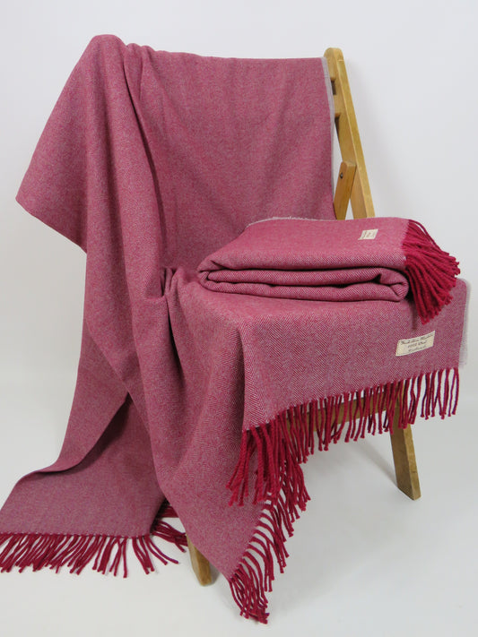 Luxury Herringbone Pure Wool Blanket