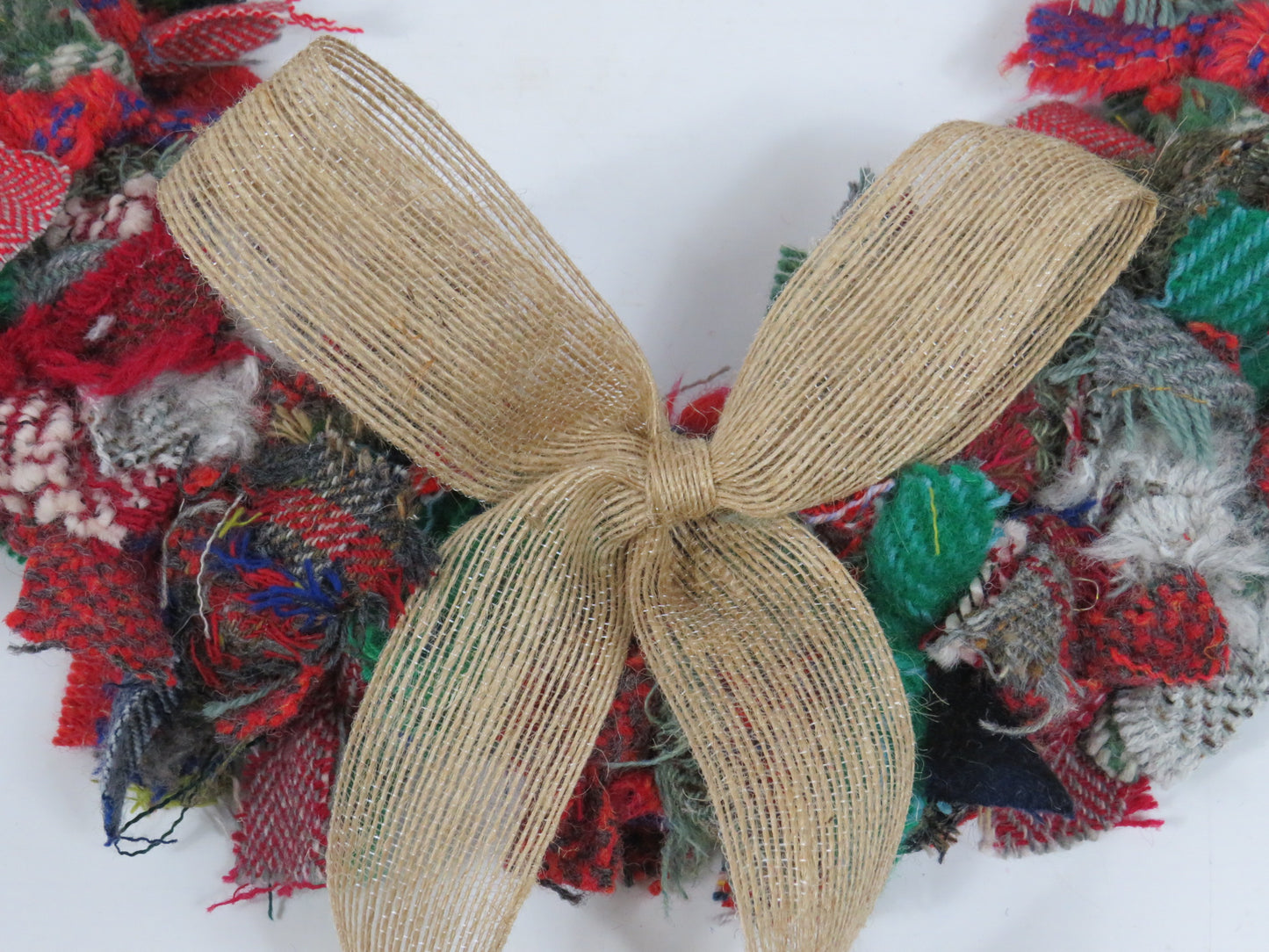(10) Christmas Made Round Rag Wreath