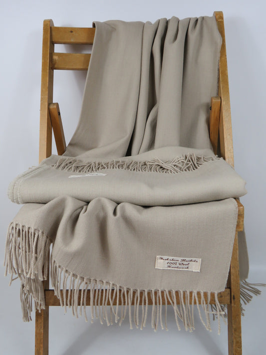 Worsted Pure Wool Luxury Herringbon Blanket