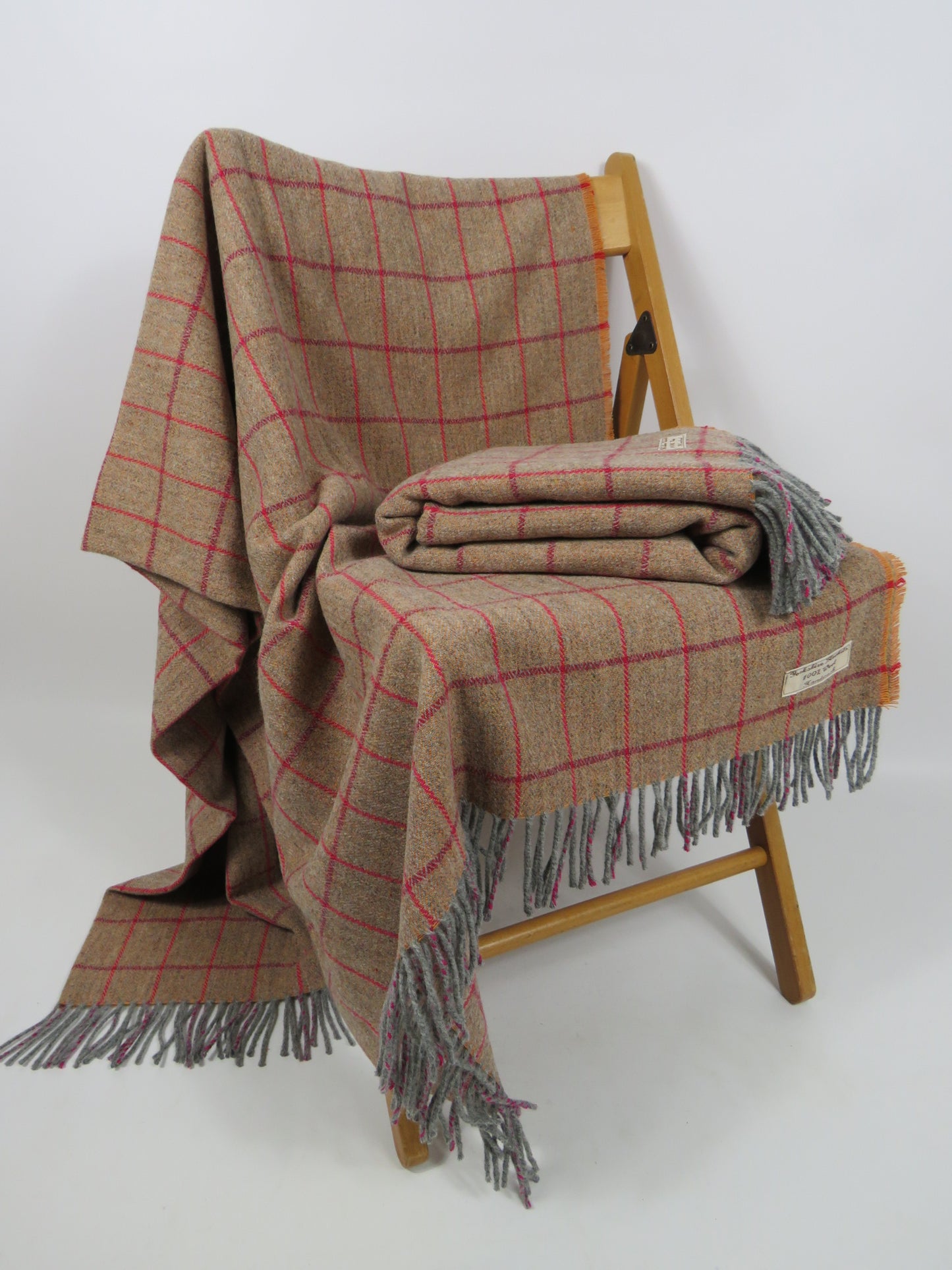 Luxury Windowpane Pure Wool Blanket