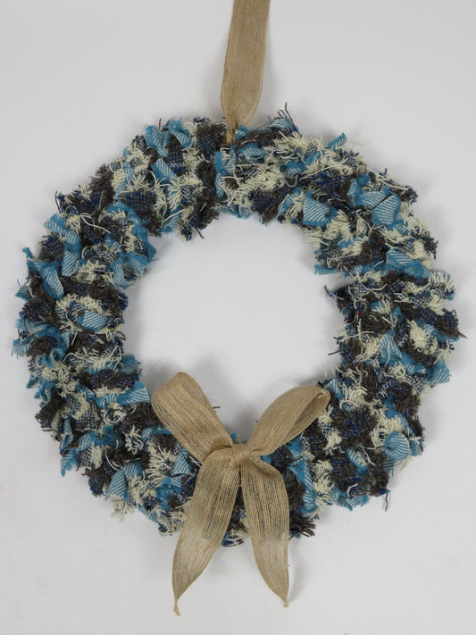 SALE Large Made Round Rag Wreath (31)