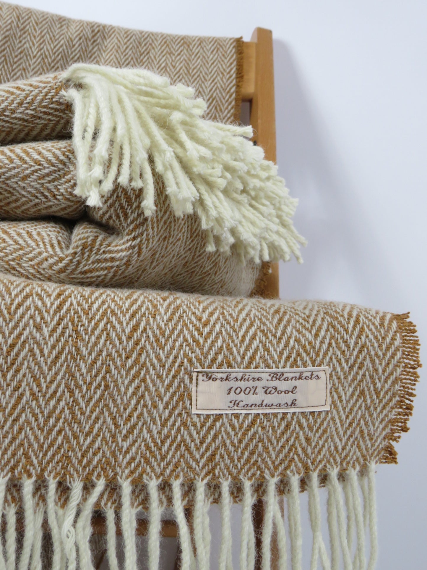 Luxury Herringbone Pure Wool Blanket