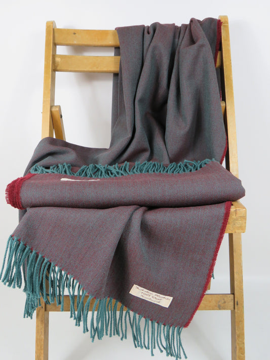 Worsted Pure Wool Luxury Herringbon Blanket