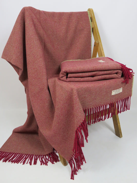Luxury Herringbone Pure Wool Blanket