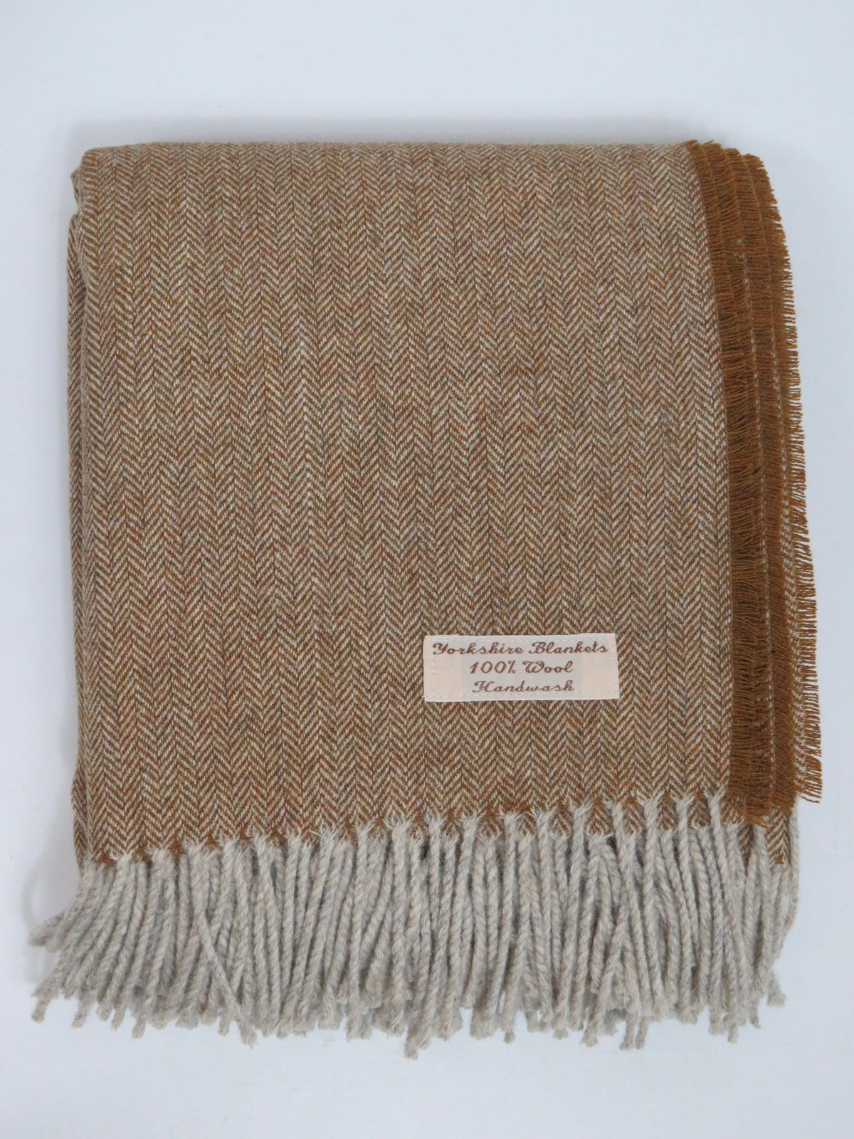 Luxury Herringbone Pure Wool Blanket