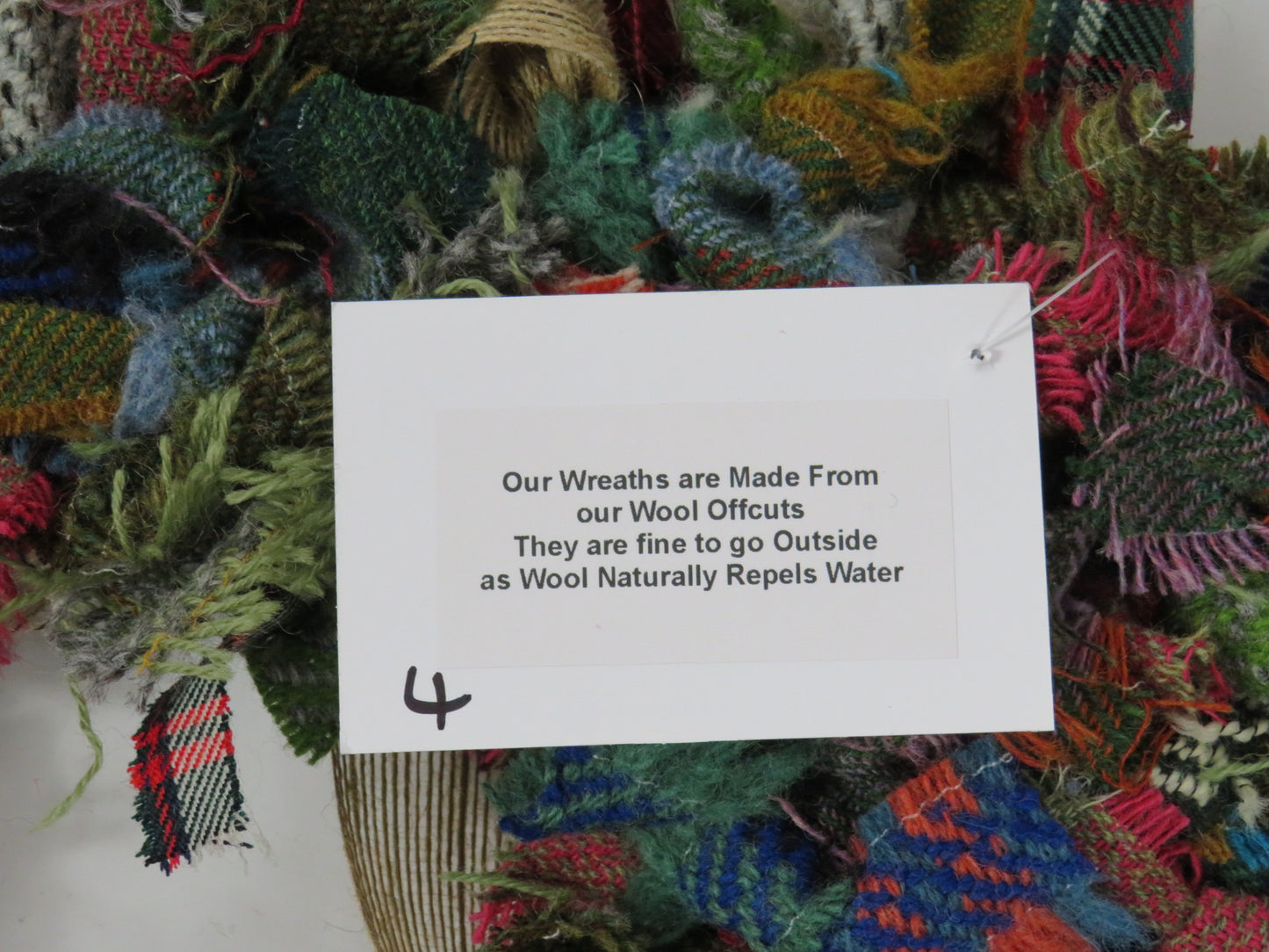 (4) Christmas Made Heart Rag Wreath