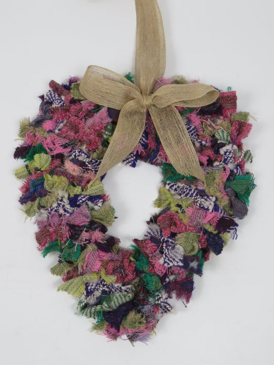 Heart Made Rag Wreath (3)