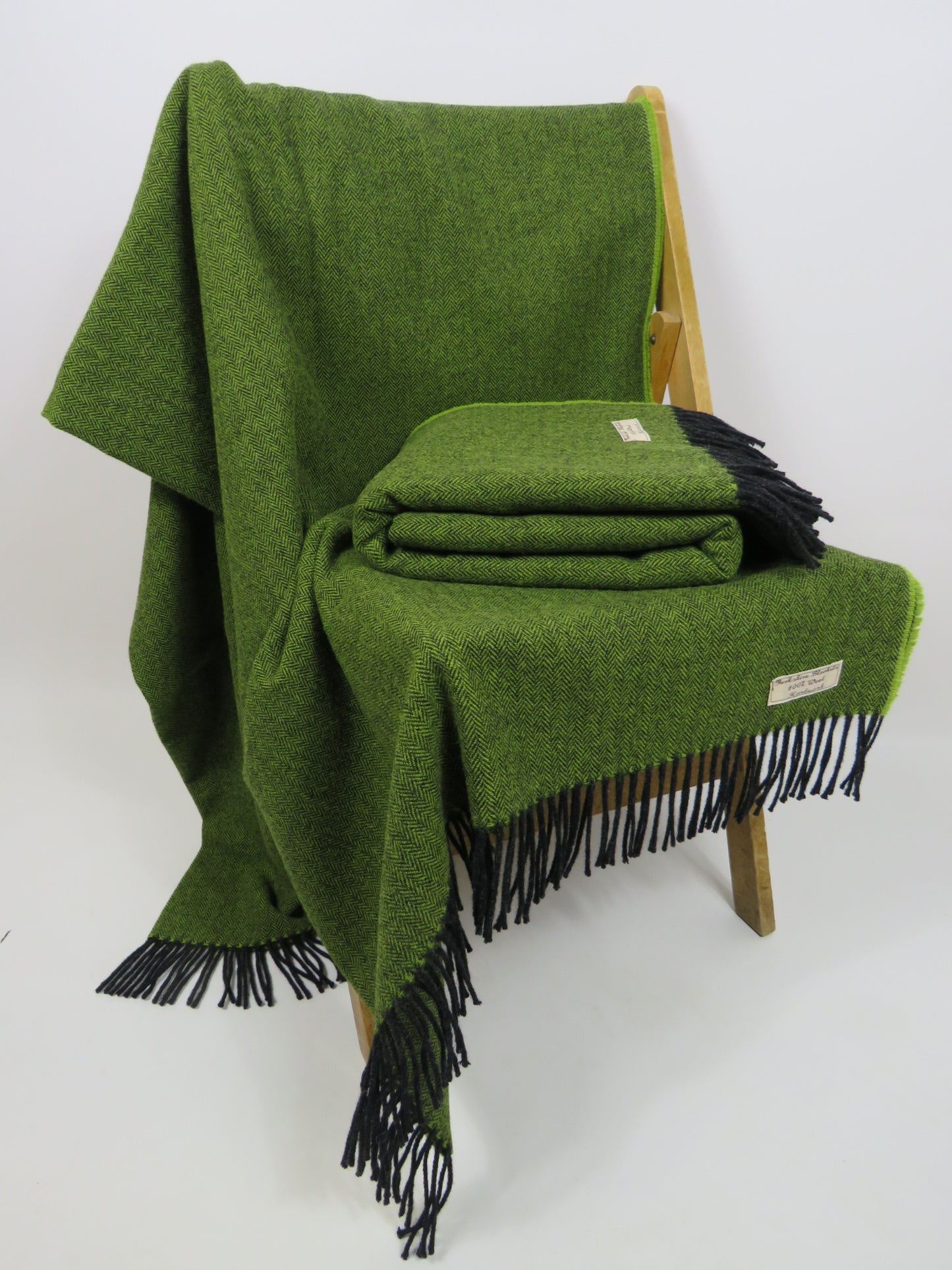 Luxury Herringbone Pure Wool Blanket